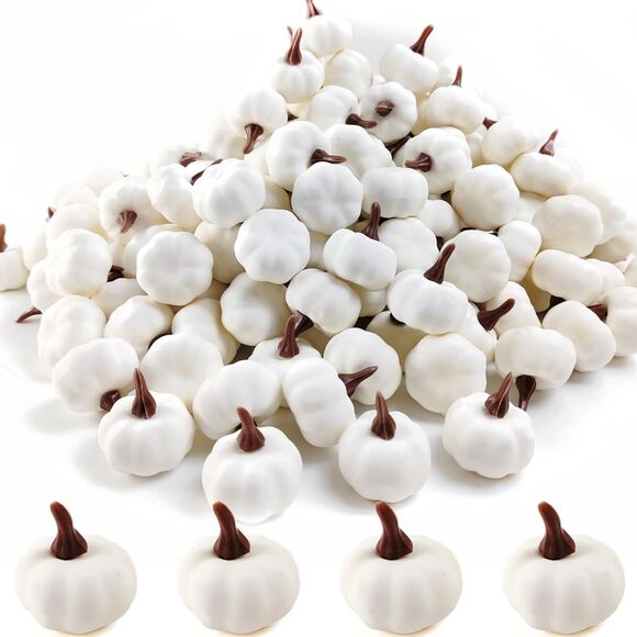 Artificial Pumpkins- White (4614) - Picture 1 of 6